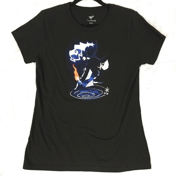 Tee Fury Nightmare Before Christmas Graphic Tee Sz XXL Black Cotton T Shirt - Picture 1 of 7